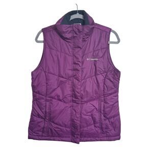 Columbia Women’s Puffer Vest With Fleece Lining Size Slant Pockets Medium